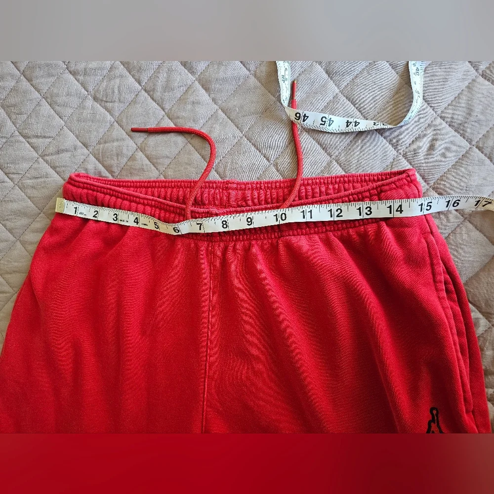 Jordan Red Cotton Loose Fit‎ Casual Sporty Outdoor Track Jogger Pants Sz M